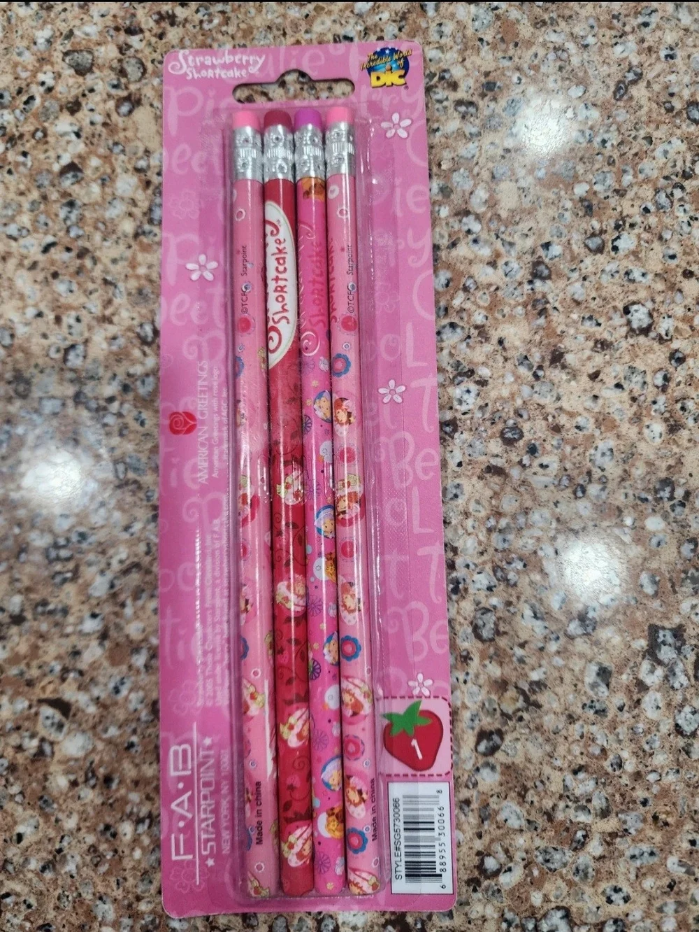 Vintage Strawberry Shortcake  Pencil Set - 4-Pack